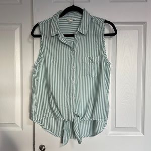 Beachlunchlounge medium front tie green stripe tankt